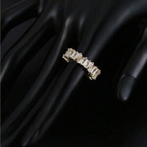 Elegant Gold Baguette Ring 18K GP (Size 9)
